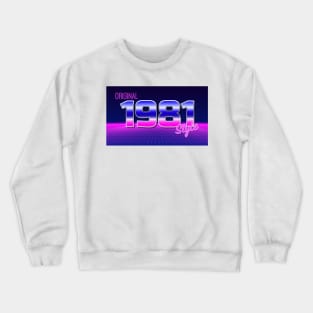 Original 1981 Style - 80s Neon Grid Nostalgia Crewneck Sweatshirt